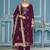 Purple modal banarasi weaving dress material with dupatta