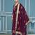 Purple modal banarasi weaving dress material with dupatta