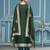 Bottle green modal banarasi weaving dress material with dupatta