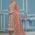 Rust viscose organza embroidery dress material with dupatta