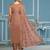 Rust viscose organza embroidery dress material with dupatta