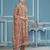 Rust viscose organza embroidery dress material with dupatta