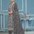 Dark grey viscose organza embroidery dress material with dupatta
