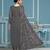 Dark grey viscose organza embroidery dress material with dupatta