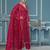 Maroon viscose organza sequins dress material with dupatta