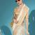 Cream color zari woven temple border assam silk saree with blouse