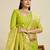 Light green color zari woven kanjivaram silk saree with blouse