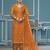Yellow viscose organza sequins dress material with dupatta