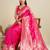 Pink color zari woven kanjivaram silk saree with blouse