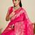 Pink color zari woven kanjivaram silk saree with blouse