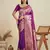 Light purple color zari woven kanjivaram silk saree with blouse