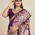Purple color zari woven kanjivaram silk saree with blouse