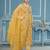 Yellow viscose organza banarasi handwork dress material with dupatta
