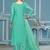 Sea green viscose organza banarasi handwork dress material with dupatta