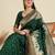 Green color zari woven kanjivaram silk saree with blouse