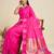 Pink color silver & gold zari woven kanjivaram silk saree with blouse