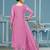Baby pink viscose organza banarasi handwork dress material with dupatta