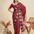 Maroon color silver & gold zari woven kanjivaram silk saree with blouse
