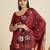 Maroon color silver & gold zari woven kanjivaram silk saree with blouse