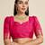 Rani color silver & gold zari woven kanjivaram silk saree with blouse