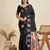 Black color silver & gold zari woven kanjivaram silk saree with blouse
