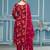 Maroon jaam cotton handwork dress material with dupatta
