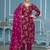 Voilet jaam cotton handwork dress material with dupatta