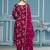 Voilet jaam cotton handwork dress material with dupatta