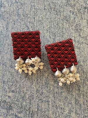 Maroon col handloom fabric jewelery 2