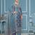 Teal blue roman cotton silk sequins dress material with dupatta