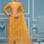 Yellow roman cotton silk sequins dress material with dupatta