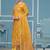Yellow roman cotton silk sequins dress material with dupatta