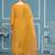 Yellow roman cotton silk sequins dress material with dupatta