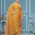 Yellow roman cotton silk sequins dress material with dupatta