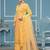 Yellow viscose organza sequins dress material with dupatta