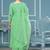 Sea green viscose organza sequins dress material with dupatta