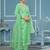 Sea green viscose organza sequins dress material with dupatta