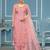 Pink viscose organza sequins dress material with dupatta