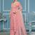 Pink viscose organza sequins dress material with dupatta