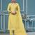 Light yellow roman cotton silk sequence dress material with dupatta