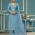 Sky blue roman cotton silk sequins dress material with dupatta