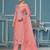 Peach roman cotton silk sequins dress material with dupatta