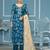 Blue banarasi viscose weaving dress material with dupatta