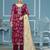 Magenta banarasi viscose weaving dress material with dupatta