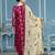 Magenta banarasi viscose weaving dress material with dupatta