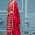 Red banarasi cotton silk weaving dress material with dupatta