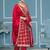 Red banarasi cotton silk weaving dress material with dupatta