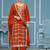 Orange banarasi cotton silk weaving dress material with dupatta