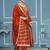 Orange banarasi cotton silk weaving dress material with dupatta