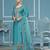 Sky blue roman cotton silk embroidery dress material with dupatta
